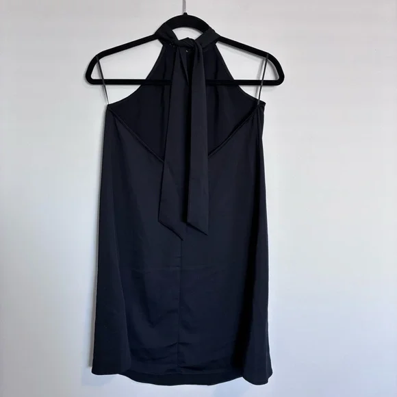 Zara Black Halter Tie Mini Dress with Long Fringe Detail - Picture 7 of 12